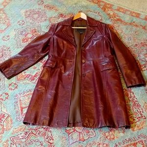 3/4 length Leather Coach Trench